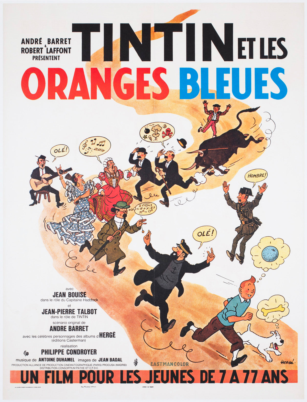 Tintin and the Blue Oranges 1964 French Moyenne Film Poster Herge