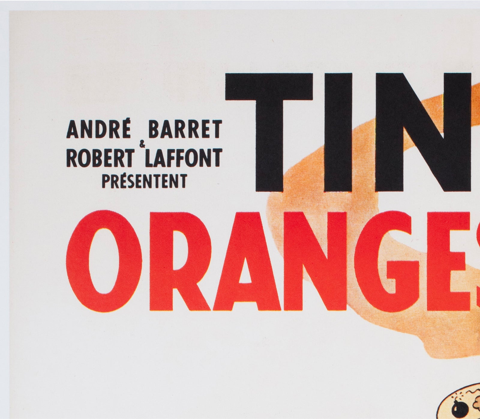 Tintin and the Blue Oranges 1964 French Moyenne Film Poster Herge - detail