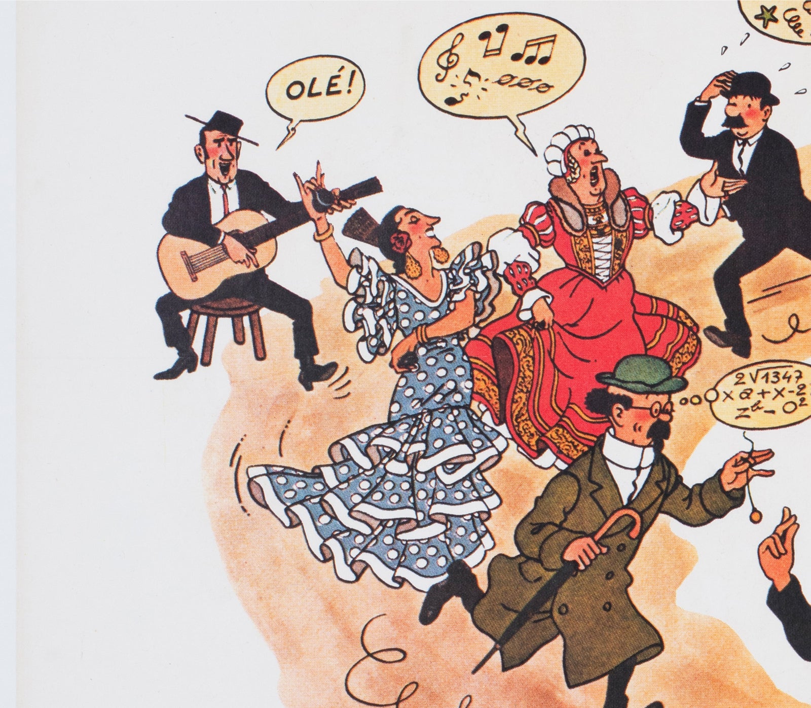 Tintin and the Blue Oranges 1964 French Moyenne Film Poster Herge - detail