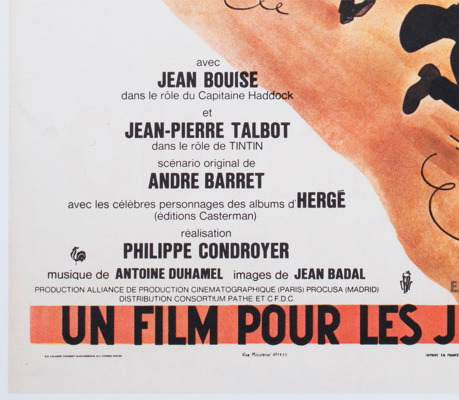 Tintin and the Blue Oranges 1964 French Moyenne Film Poster Herge - detail