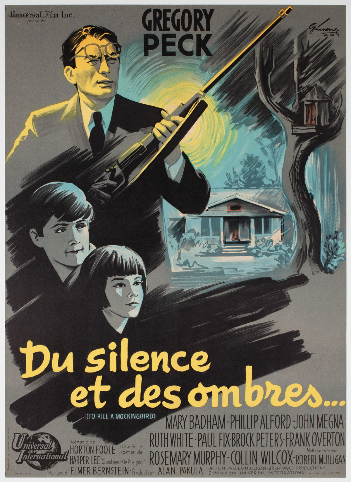 To Kill a Mockingbird 1963 French Moyenne Film Movie Poster, Boris Grinsson