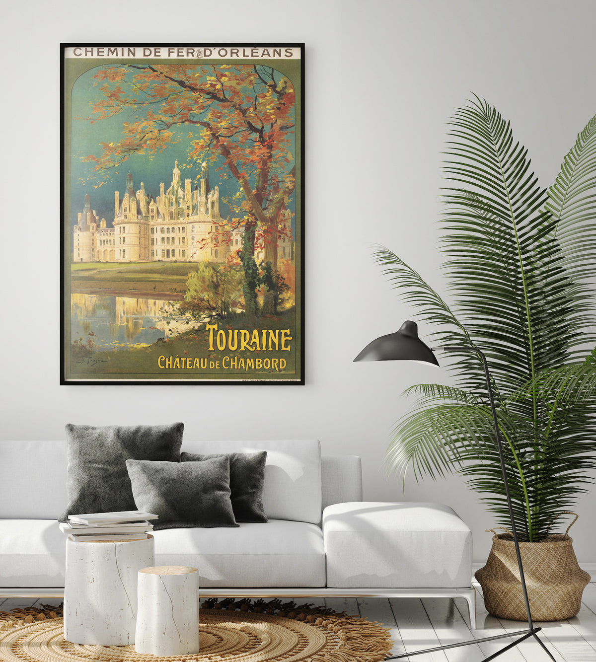 Touraine Chateau de Chambord c1910 French Travel Advertising Poster Louis Tauzin