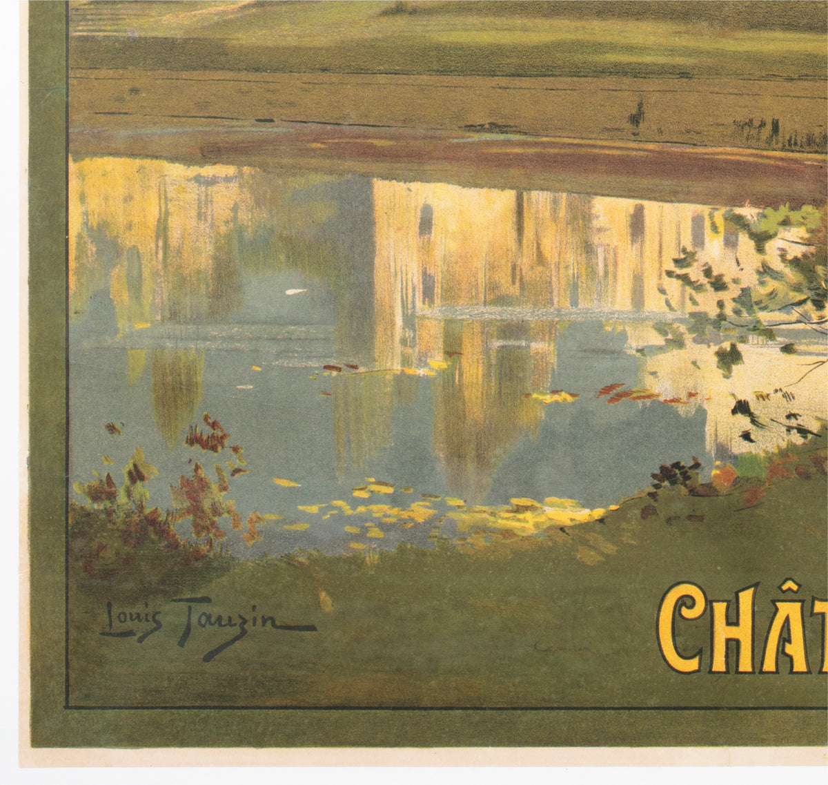 Touraine Chateau de Chambord c1910 French Travel Advertising Poster Louis Tauzin - detail