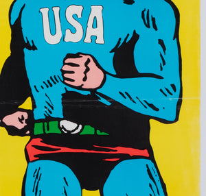 USSR CCCP USA Superman 1968 Poster for Opus International, Roman Cieslewicz - detail