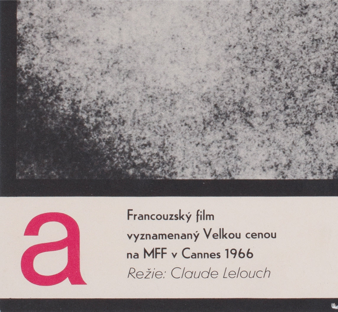 un homme et une femme 1966 czech a3 film movie poster milan grygar - detail