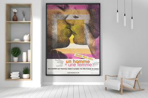 Un Homme et Une Femme 1966 French Grande FIlm Movie Poster, Rene Ferracci