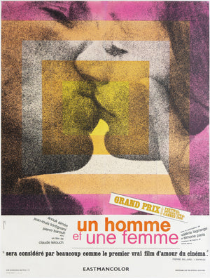 Un Homme et Une Femme 1966 French Grande FIlm Movie Poster, Rene Ferracci