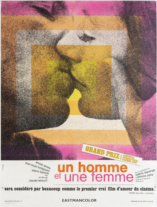 映画ポスター un homme et une femme 1966 Un Homme et Une Femme 1966 French Grande Film Poster, Rene