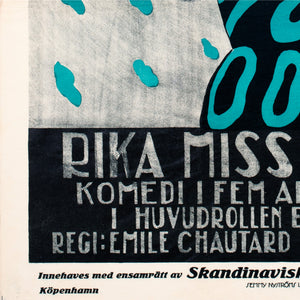 Under the Greenwood Tree 1918 Swedish Film Poster - detail