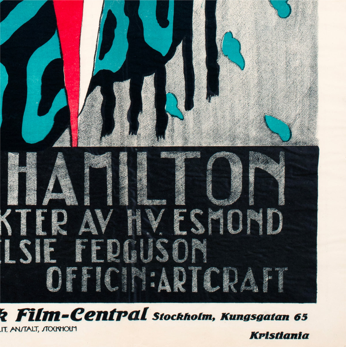 Under the Greenwood Tree 1918 Swedish Film Poster - detail