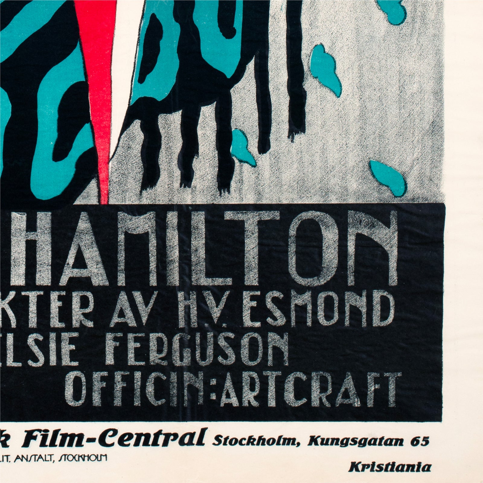 Under the Greenwood Tree 1918 Swedish Film Poster - detail