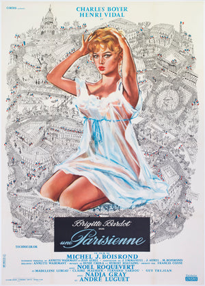 Une Parisienne 1957 French Grande Film Poster Rinaldo Geleng Fouteau Rene Ferracci