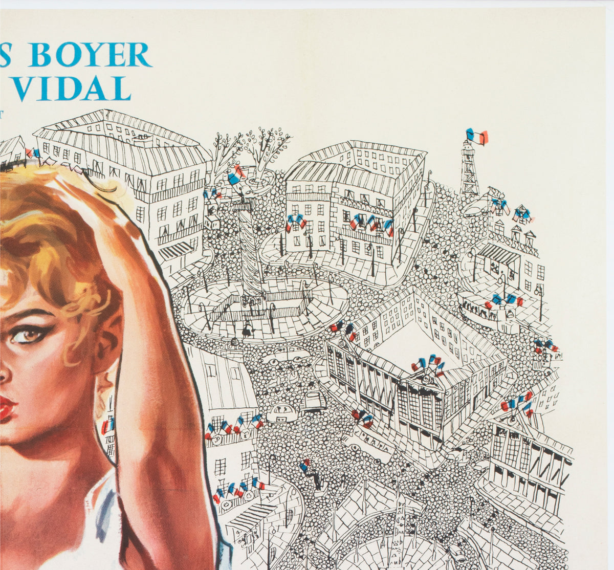 Une Parisienne 1957 French Grande Film Poster Rinaldo Geleng Fouteau Rene Ferracci - detail