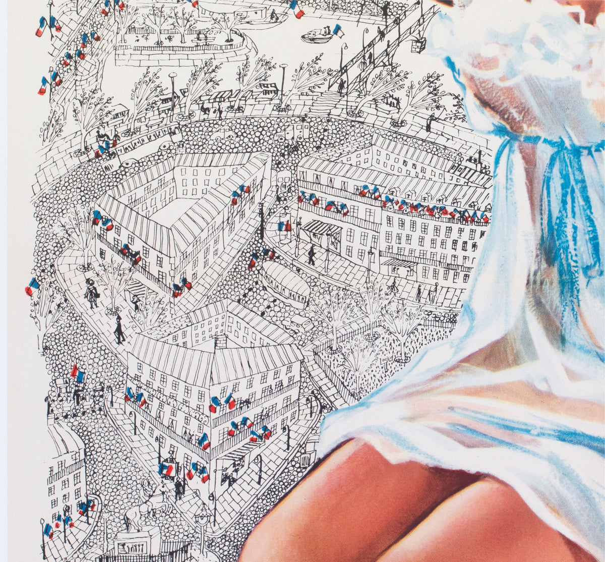 Une Parisienne 1957 French Grande Film Poster Rinaldo Geleng Fouteau Rene Ferracci - detail