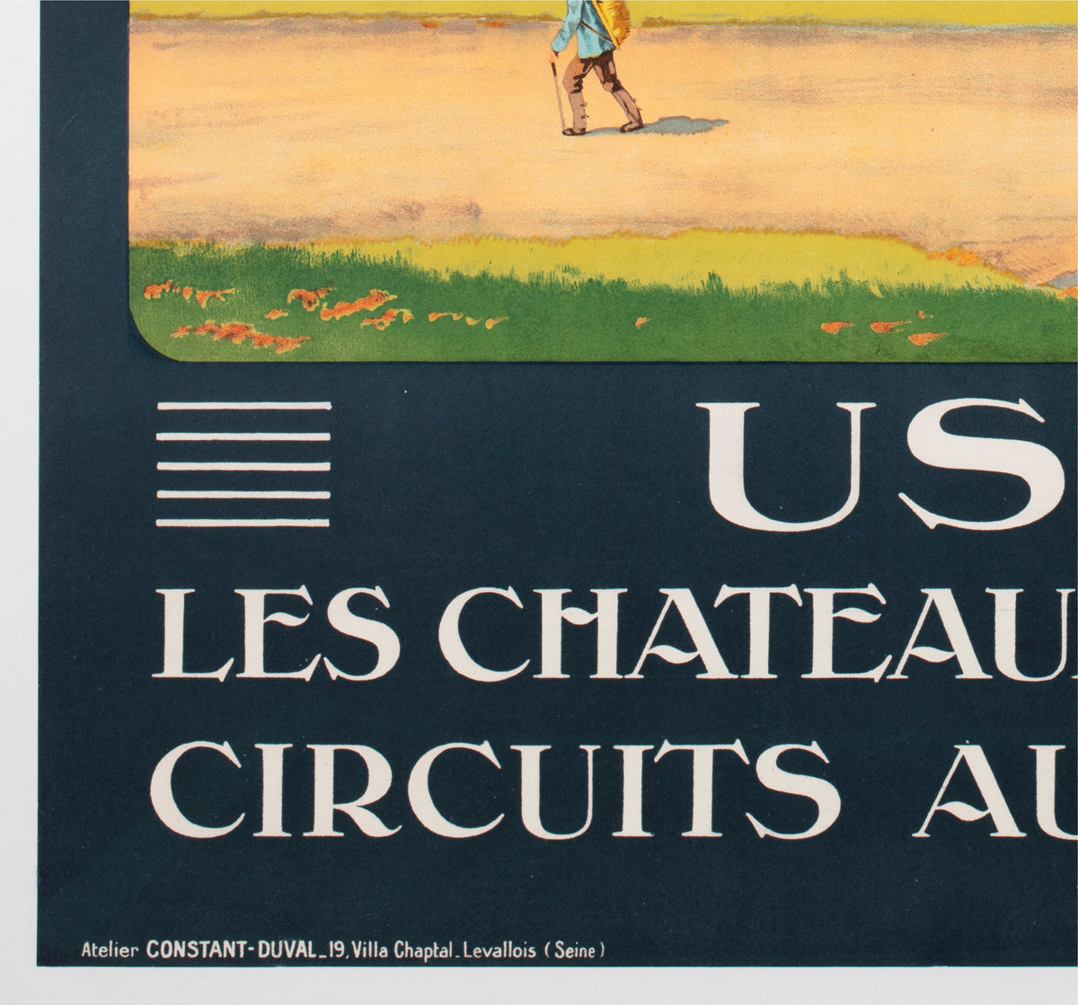 Usse Chateaux Loire c1928 French Travel Advertising Poster Constant Duval - detail