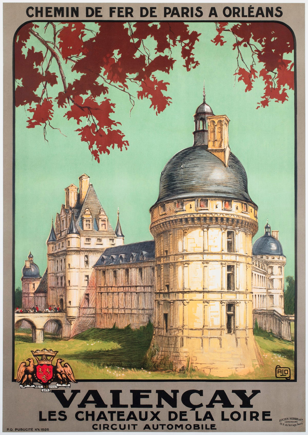 Valencay c1926 French Travel Advertising Poster Jean Charles Hallo