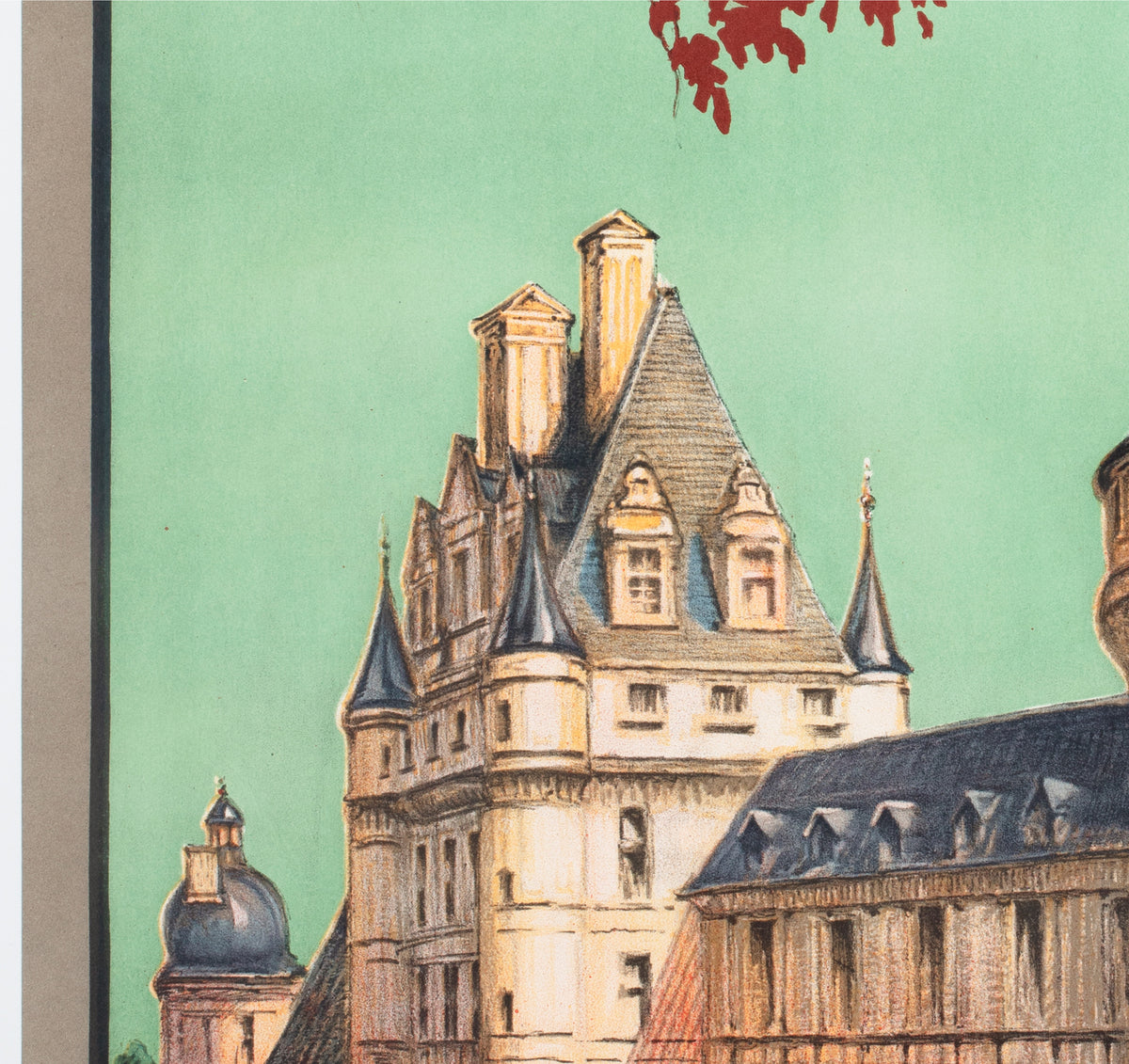 Valencay c1926 French Travel Advertising Poster Jean Charles Hallo - detail