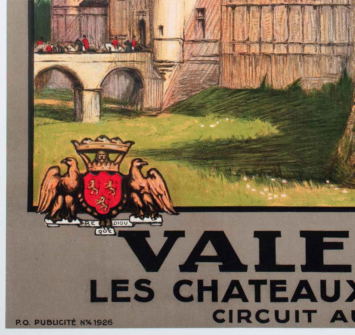 Valencay c1926 French Travel Advertising Poster Jean Charles Hallo - detail