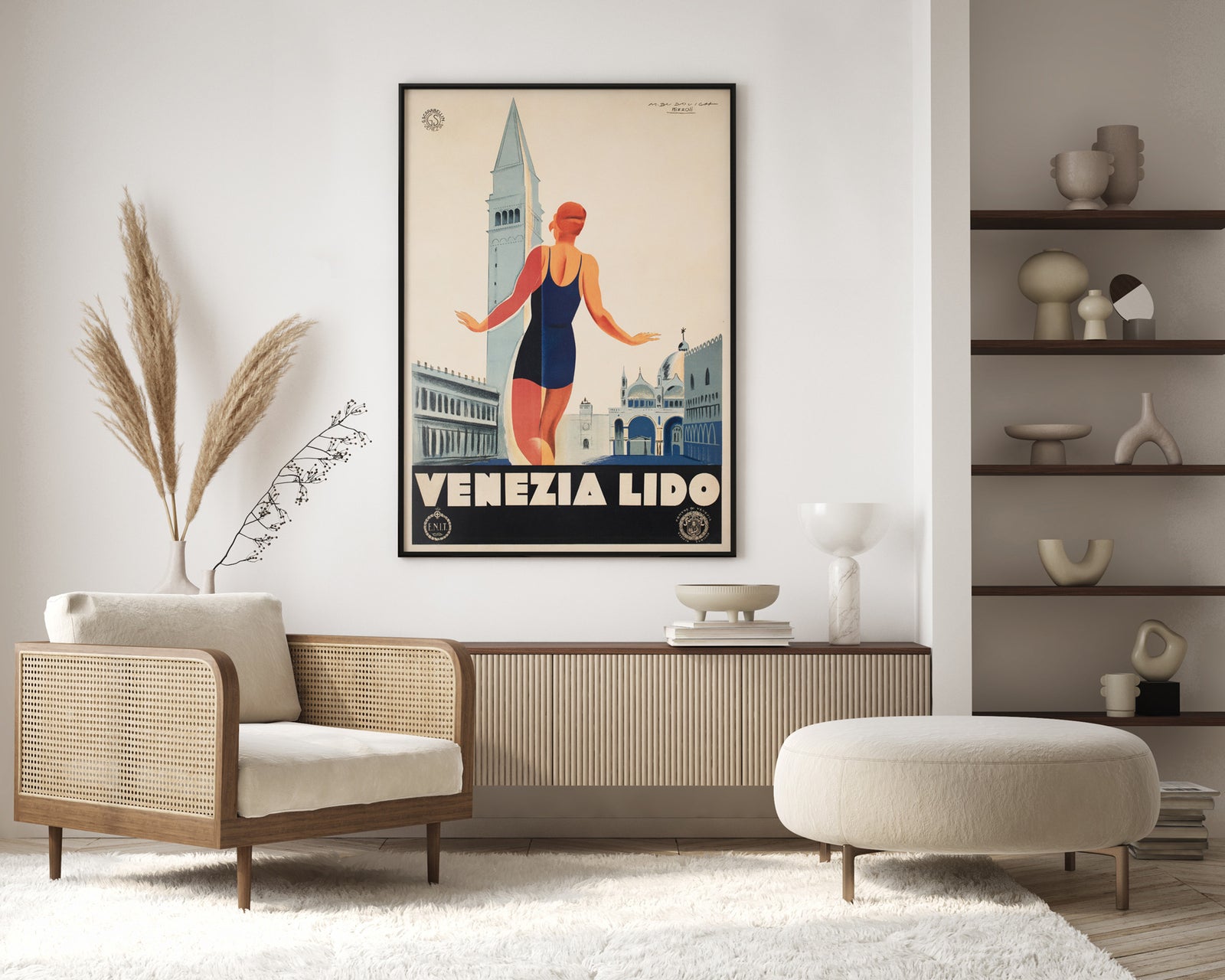 Venice Venezia Lido c1930 Italian ENIT Travel Advertising Poster Marcello Dudovich and Marcello Nizzoli