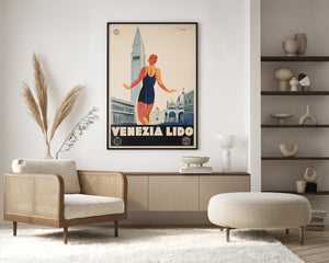 Venice Venezia Lido c1930 Italian ENIT Travel Advertising Poster Marcello Dudovich and Marcello Nizzoli