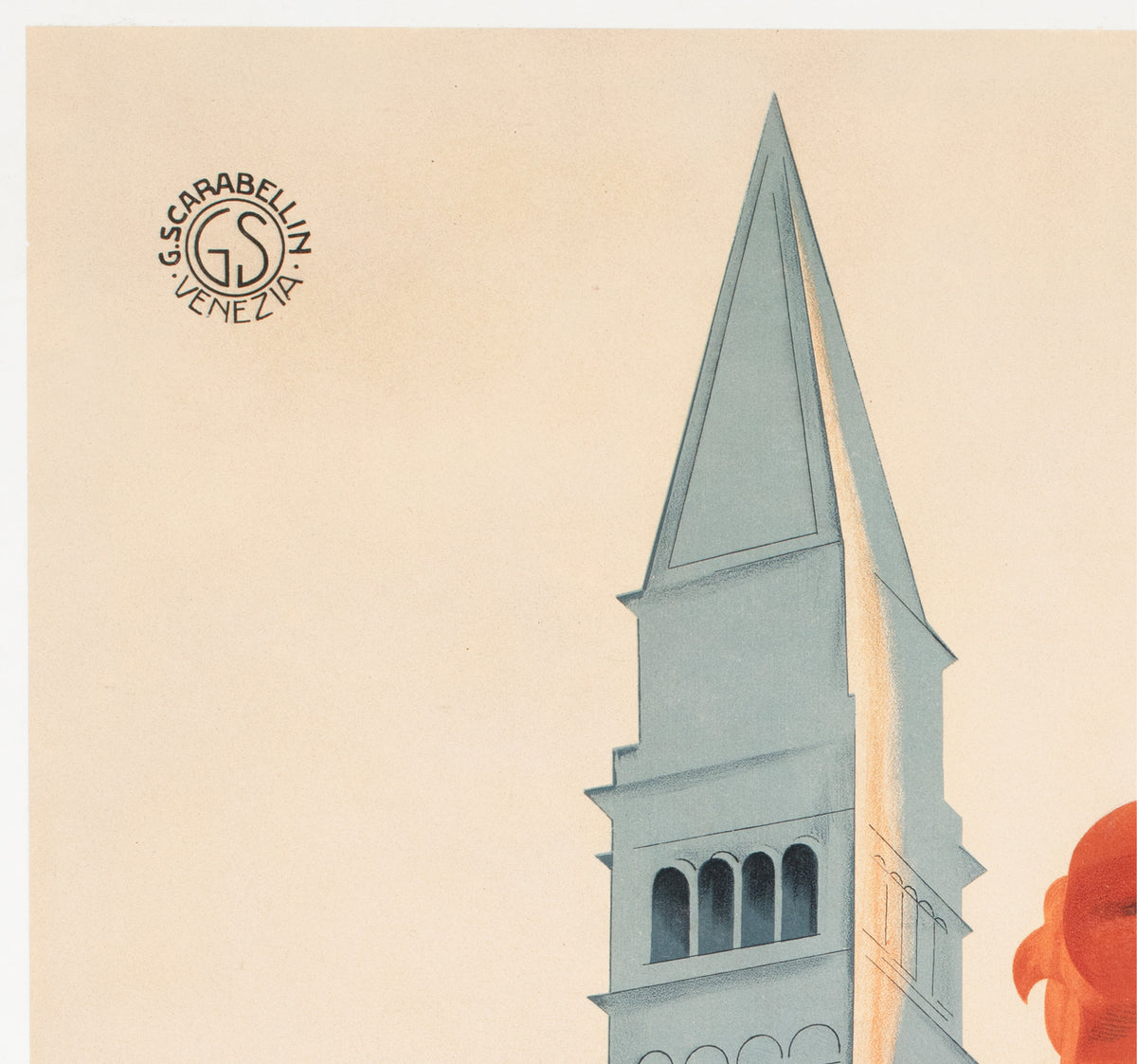 Venice Venezia Lido c1930 Italian ENIT Travel Advertising Poster Marcello Dudovich and Marcello Nizzoli - detail