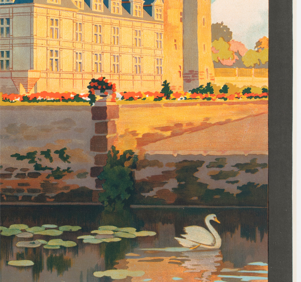 Villandry c1923 French Travel Advertising Poster Constant Duval - detail