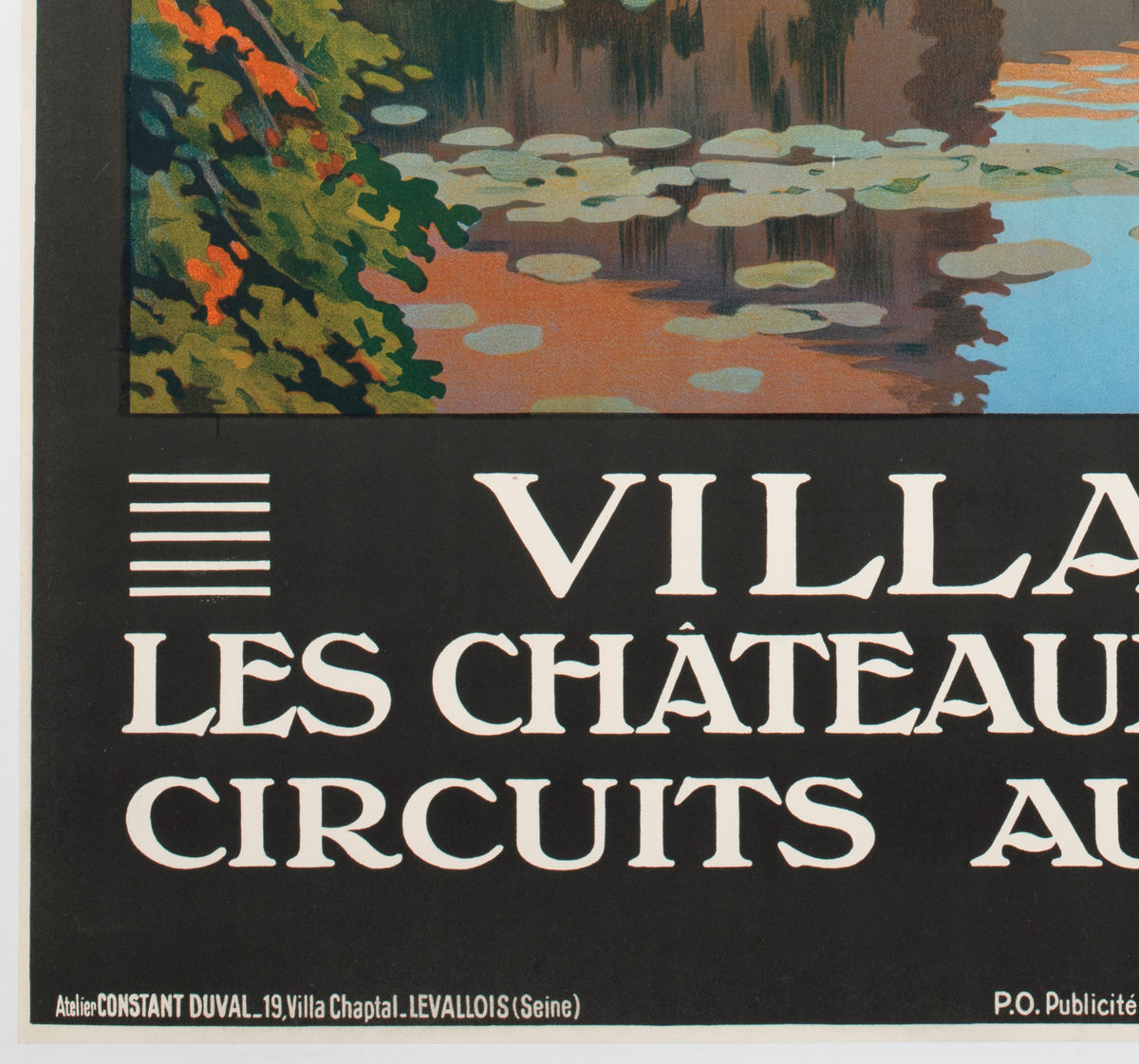 Villandry c1923 French Travel Advertising Poster Constant Duval - detail