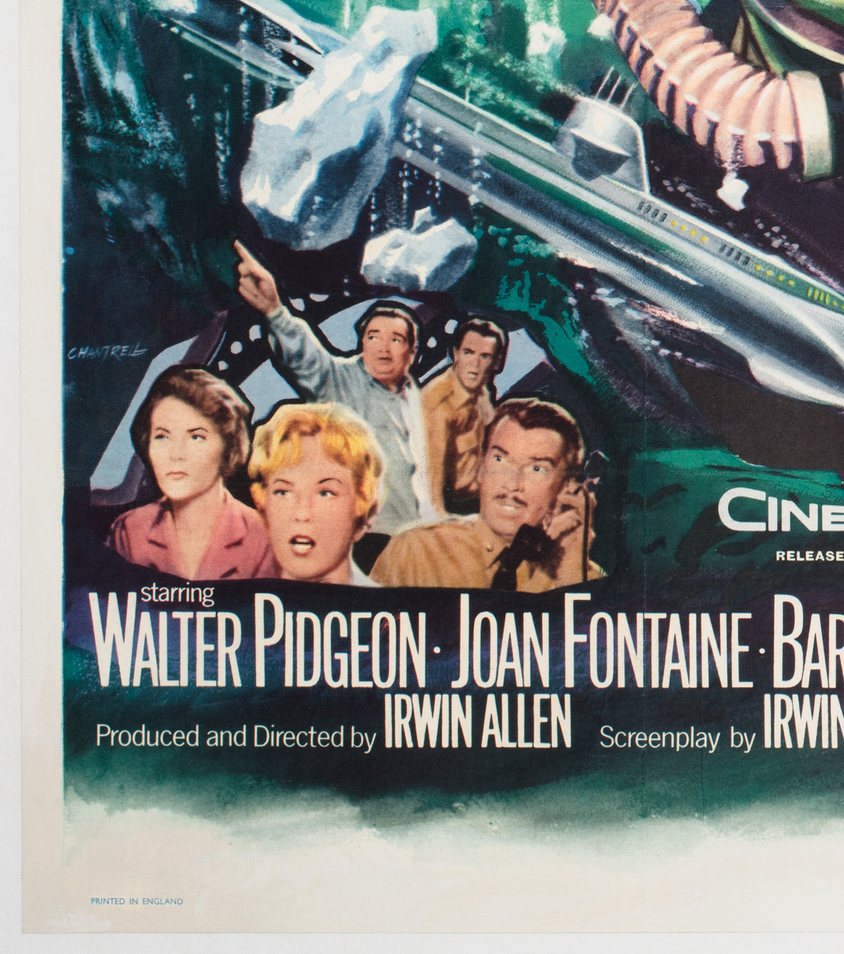 Voyage to the Bottom of the Sea 1961 UK Quad Film Movie Poster, Tom Chantrell - detail