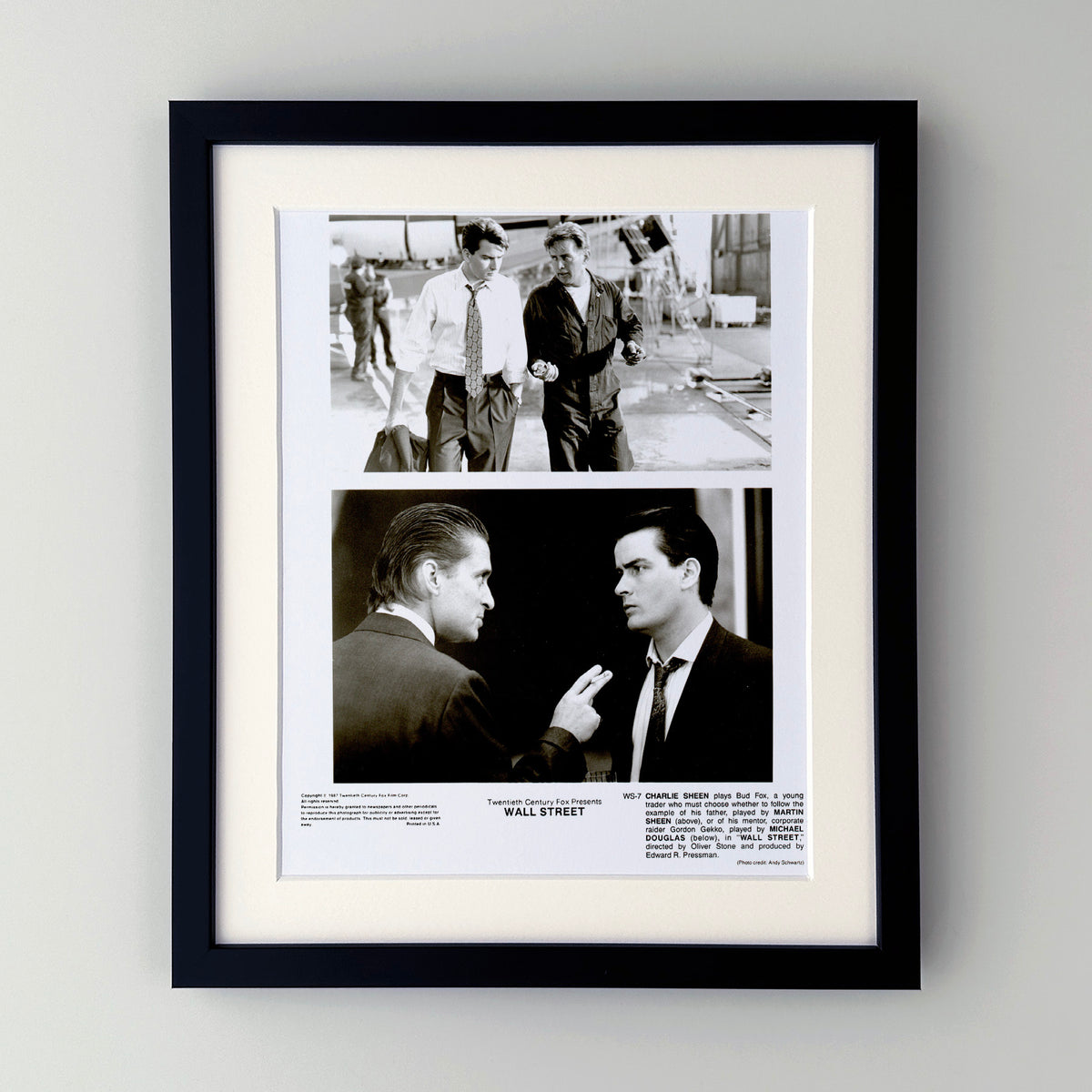 Wall Street 1987 Film Movie Press Publicity Still Framed