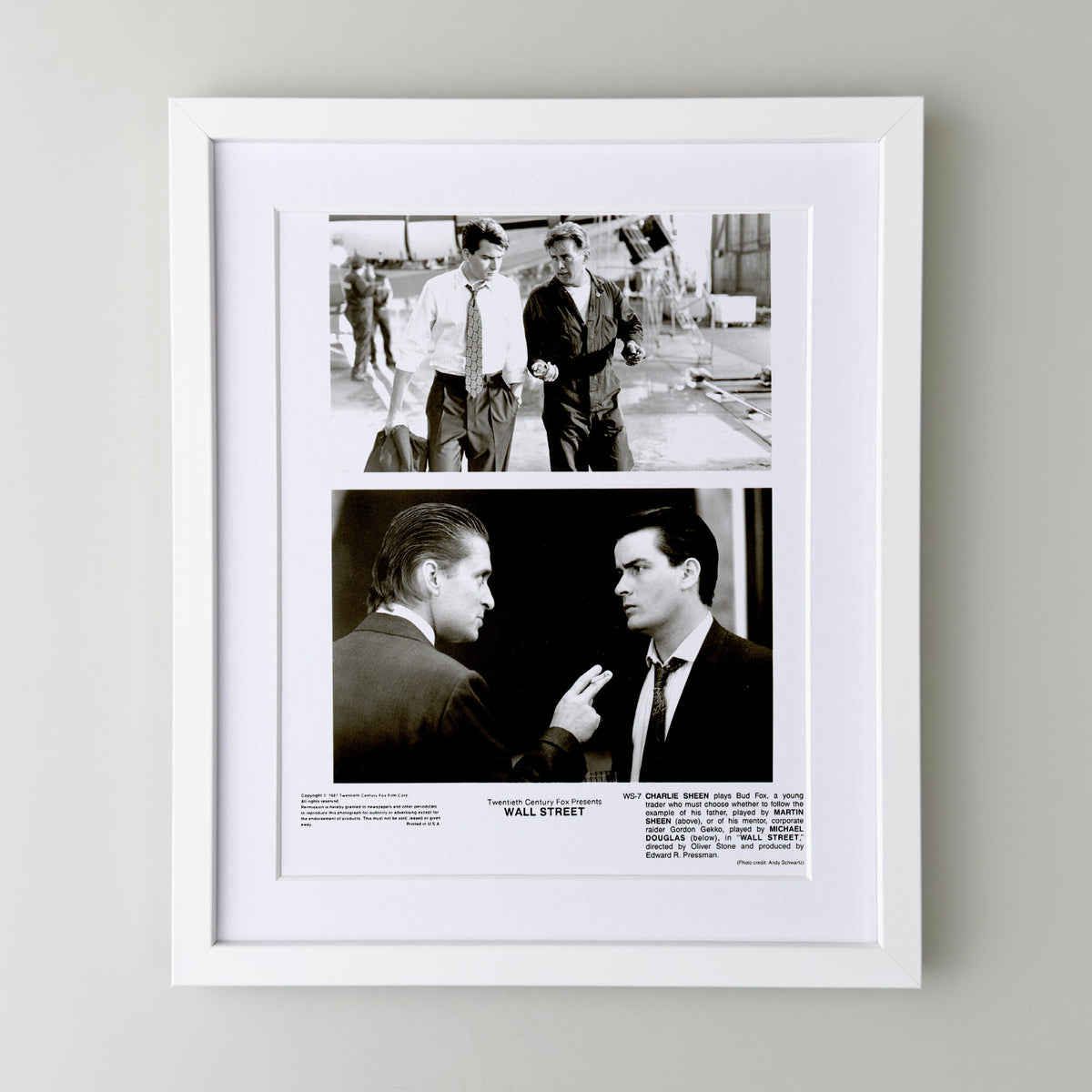 Wall Street 1987 Film Movie Press Publicity Still Framed