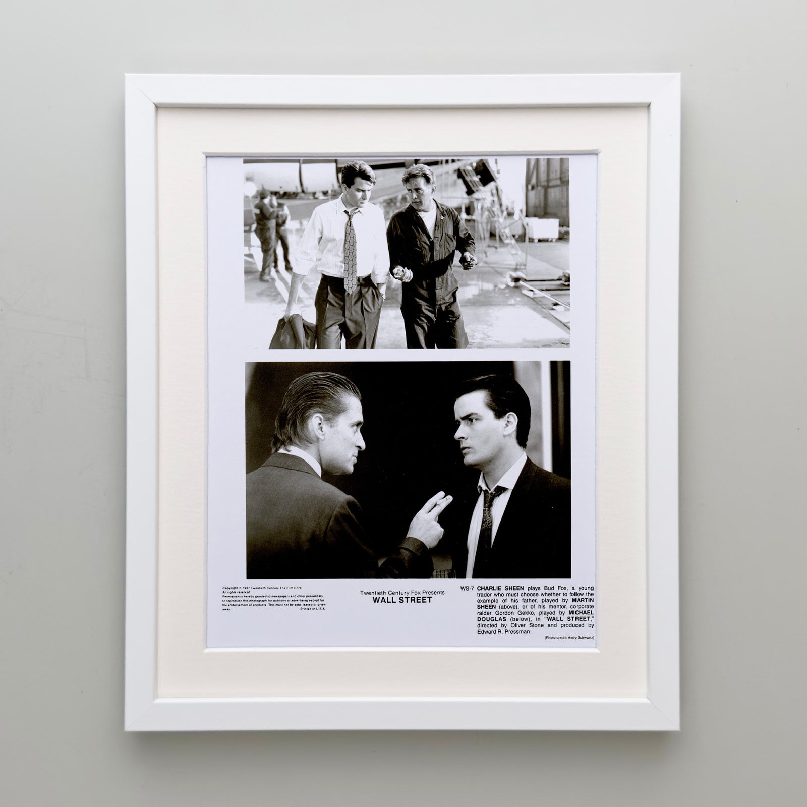 Wall Street 1987 Film Movie Press Publicity Still Framed