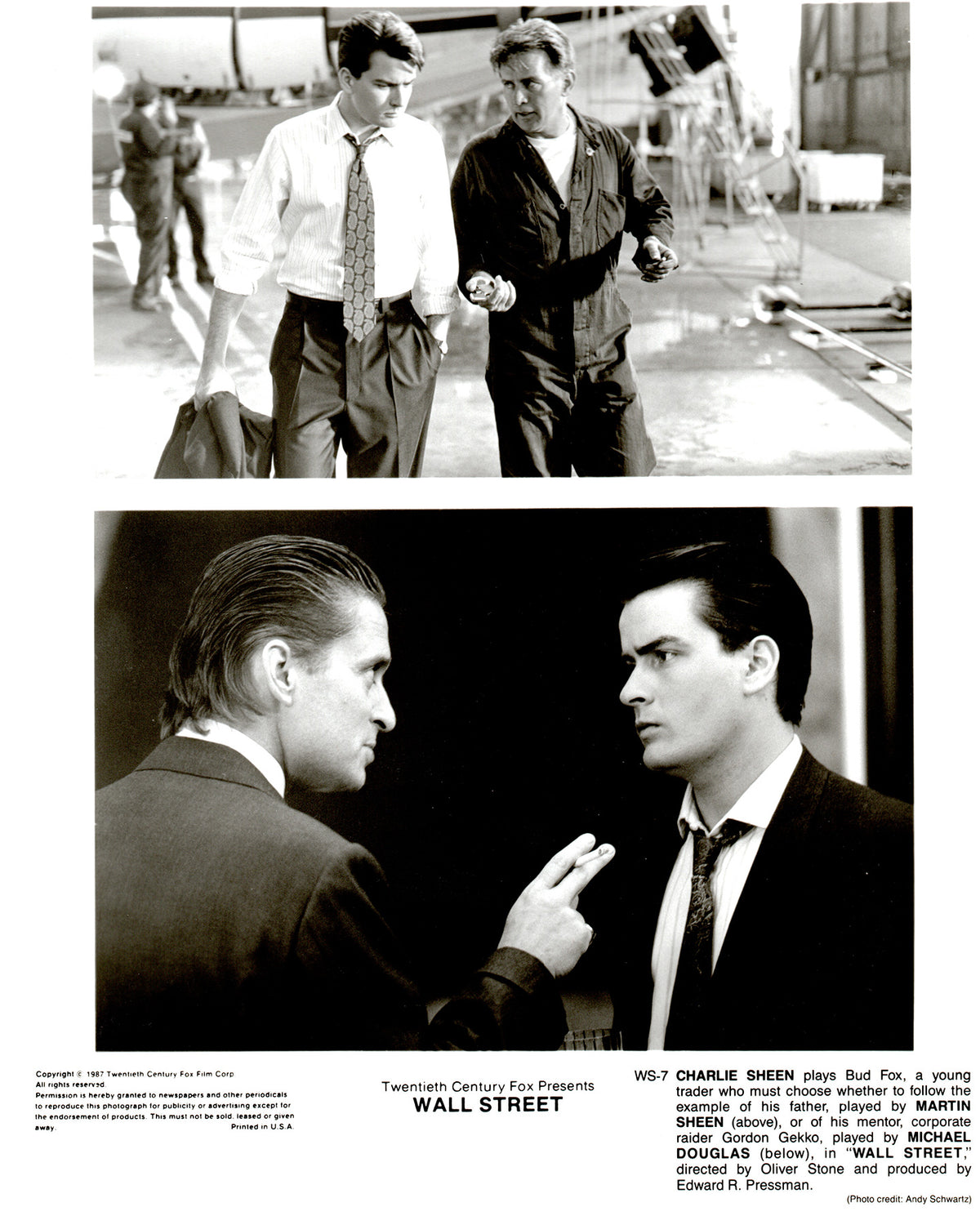 Wall Street 1987 Film Movie Press Publicity Still Framed