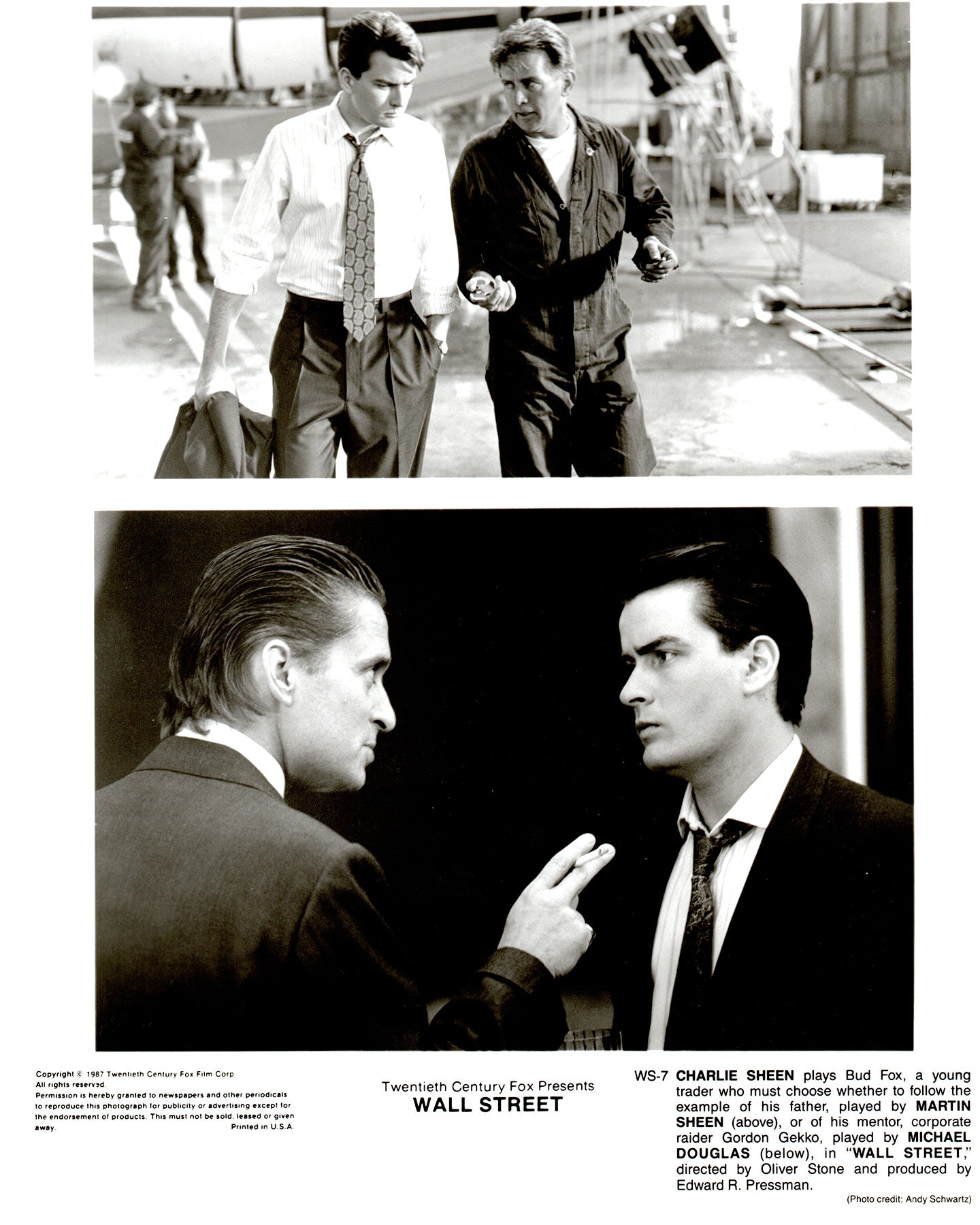 Wall Street 1987 Film Movie Press Publicity Still Framed
