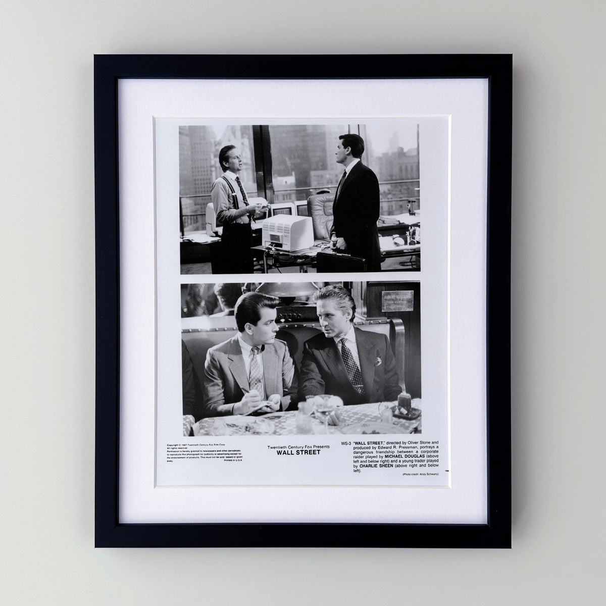 Wall Street 1987 Film Movie Press Publicity Still Framed