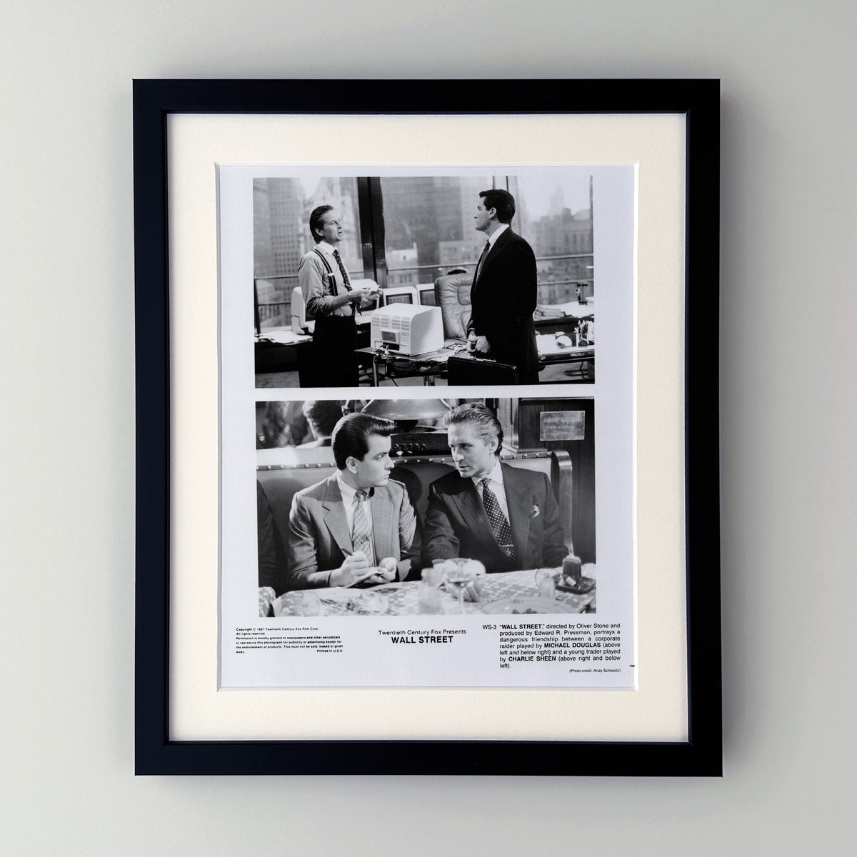Wall Street 1987 Film Movie Press Publicity Still Framed