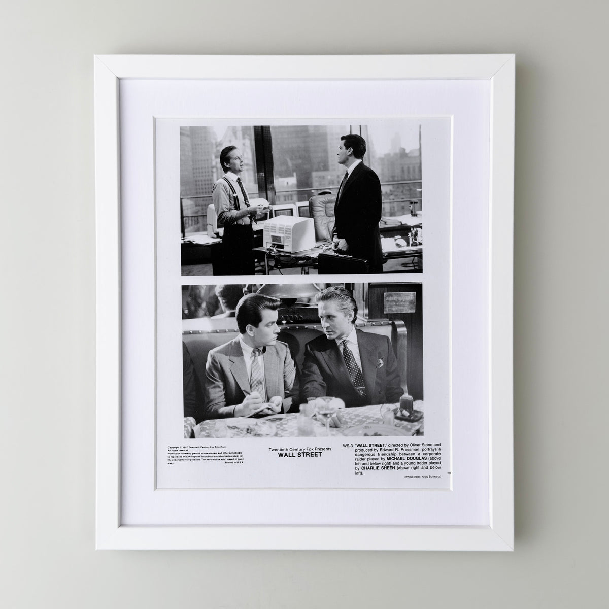 Wall Street 1987 Film Movie Press Publicity Still Framed