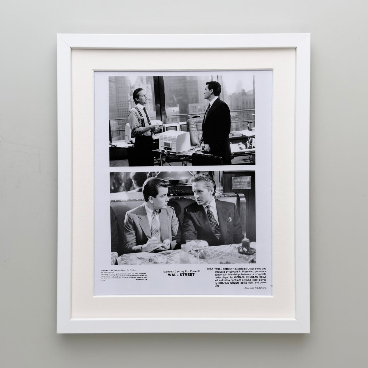 Wall Street 1987 Film Movie Press Publicity Still Framed