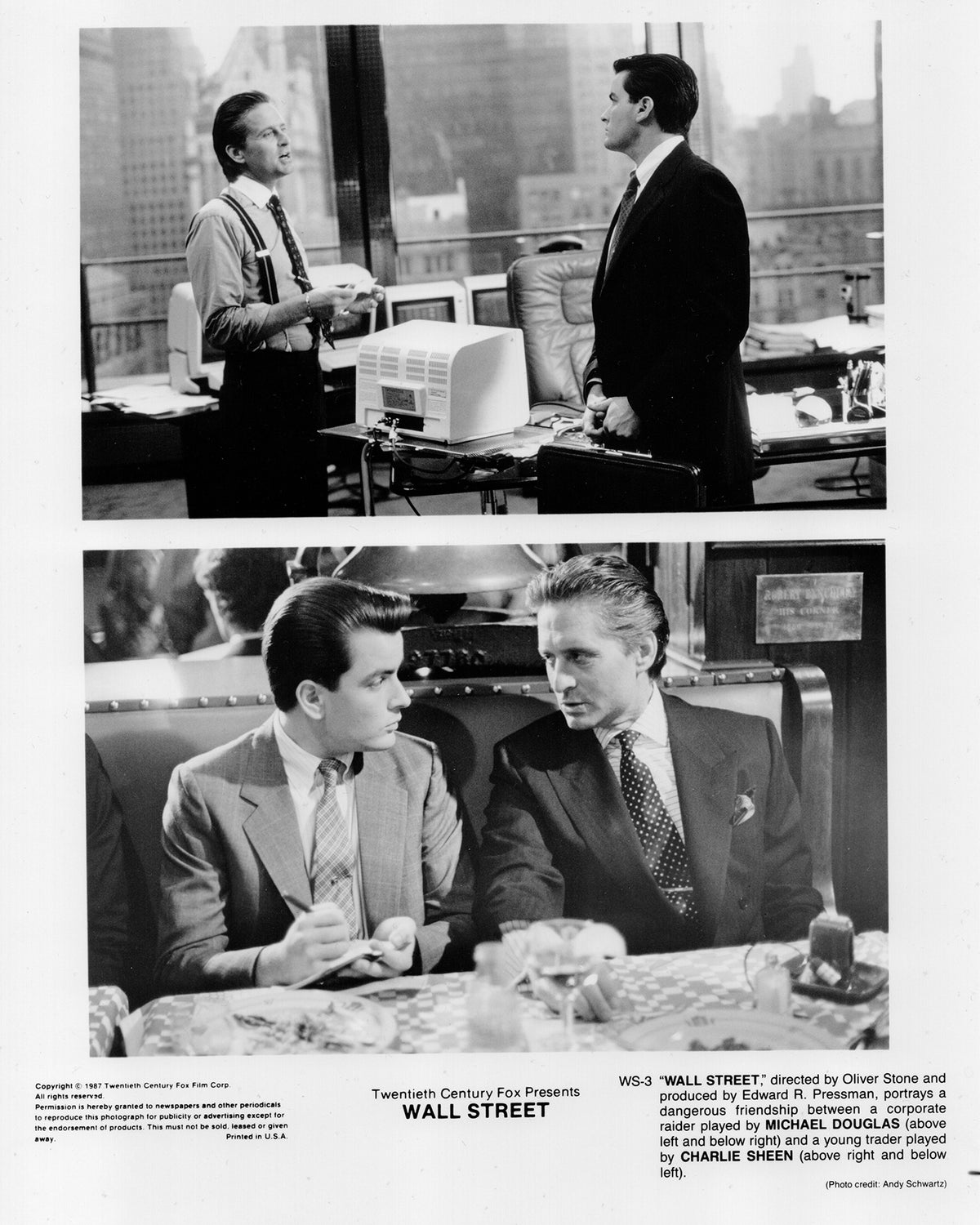 Wall Street 1987 Film Movie Press Publicity Still Framed