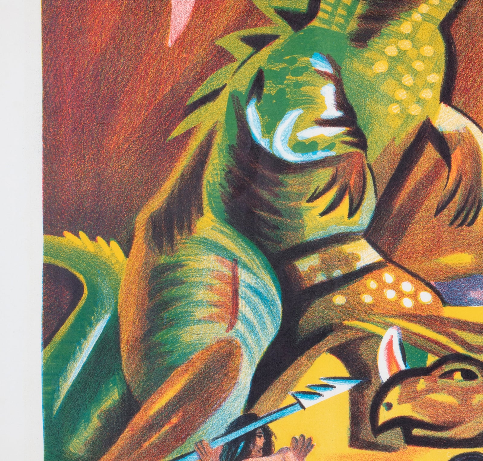 When Dinosaurs Ruled The Earth c1980s Egyptian Film Poster - detail