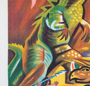 When Dinosaurs Ruled The Earth c1980s Egyptian Film Poster - detail