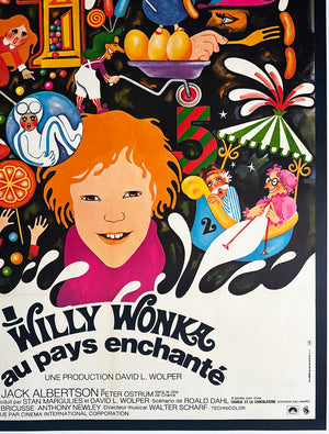 Willy Wonka and the Chocolate Factory 1971 French Grande Film Movie Poster, Bacha - detail