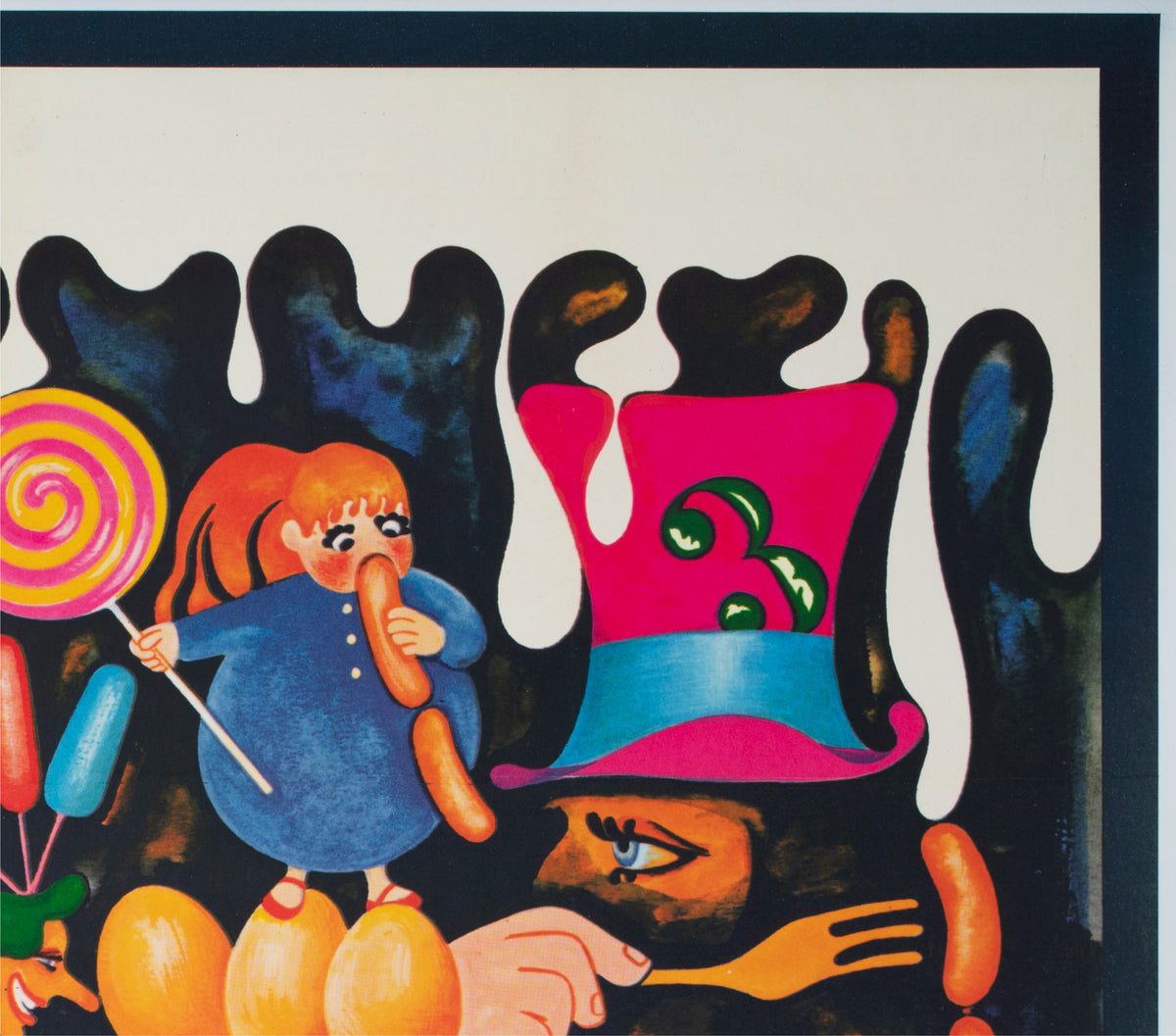 Willy Wonka and the Chocolate Factory 1971 French Grande Film Movie Poster, Bacha - detail