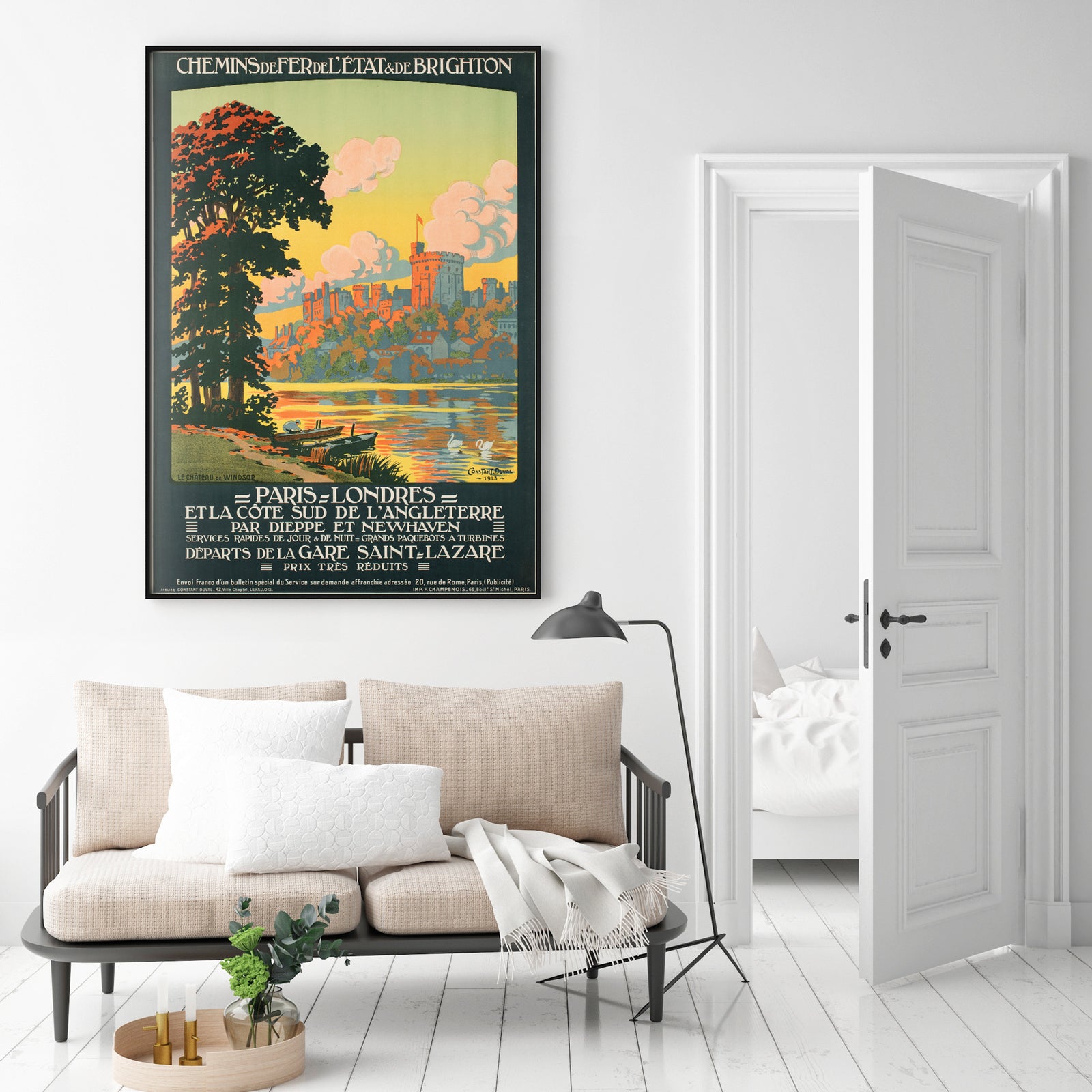 Windsor Castle c1913 French Railway Travel Advertising Poster Constant Duval