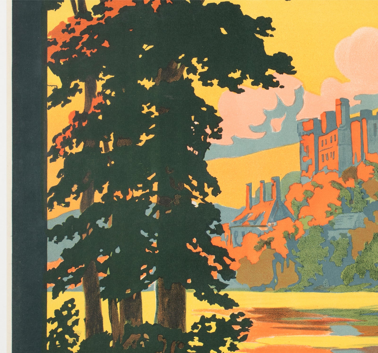 Windsor Castle c1913 French Railway Travel Advertising Poster Constant Duval - detail