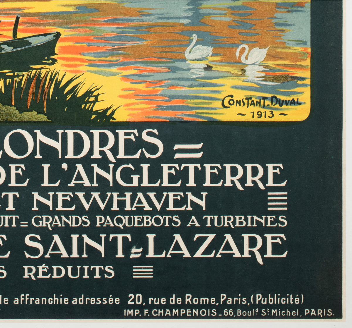 Windsor Castle c1913 French Railway Travel Advertising Poster Constant Duval - detail