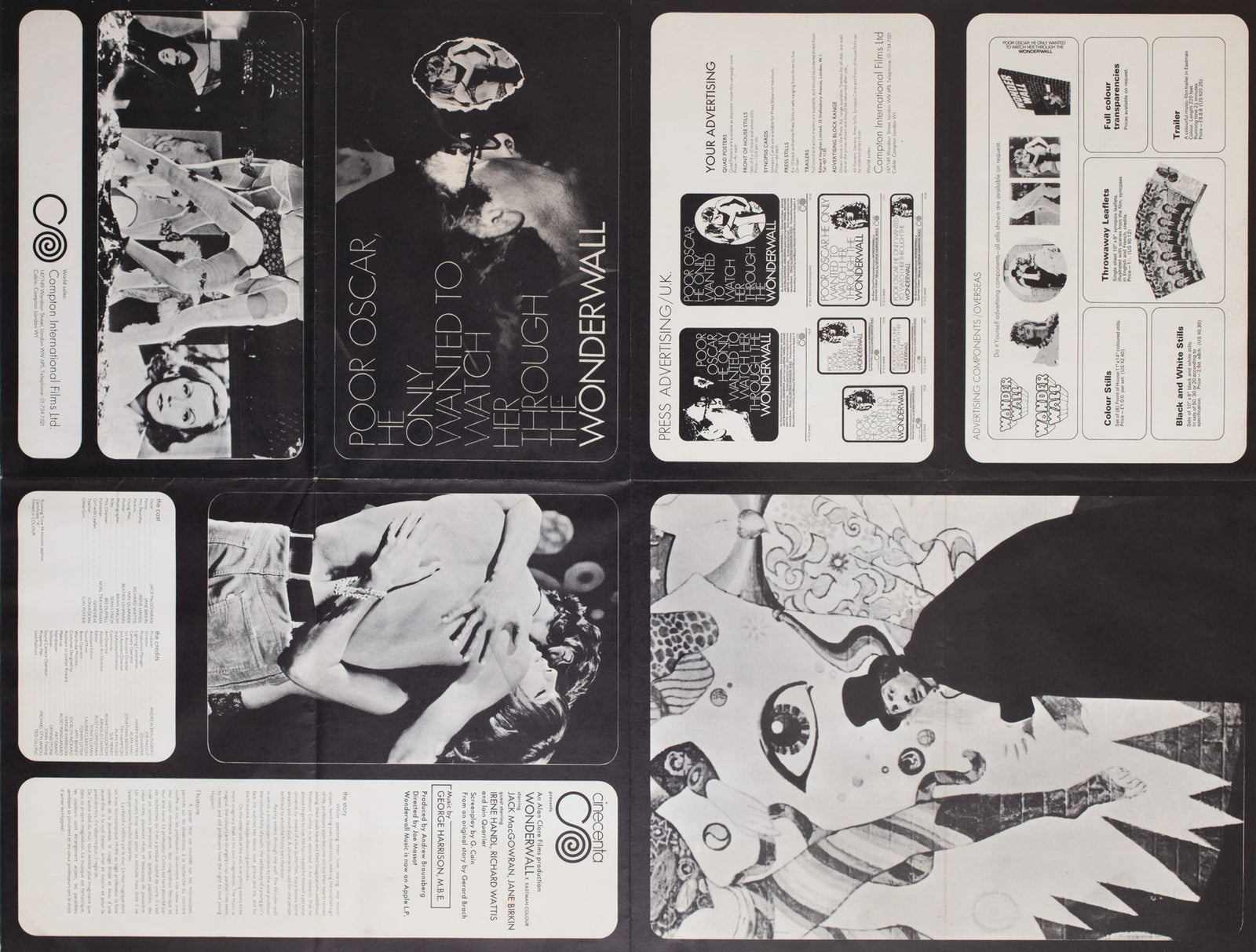 Wonderwall 1969 UK Quad Film Movie Poster - back