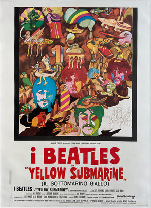 Yellow Submarine Italian 1970s 2 Foglio film movie poster, Beatles