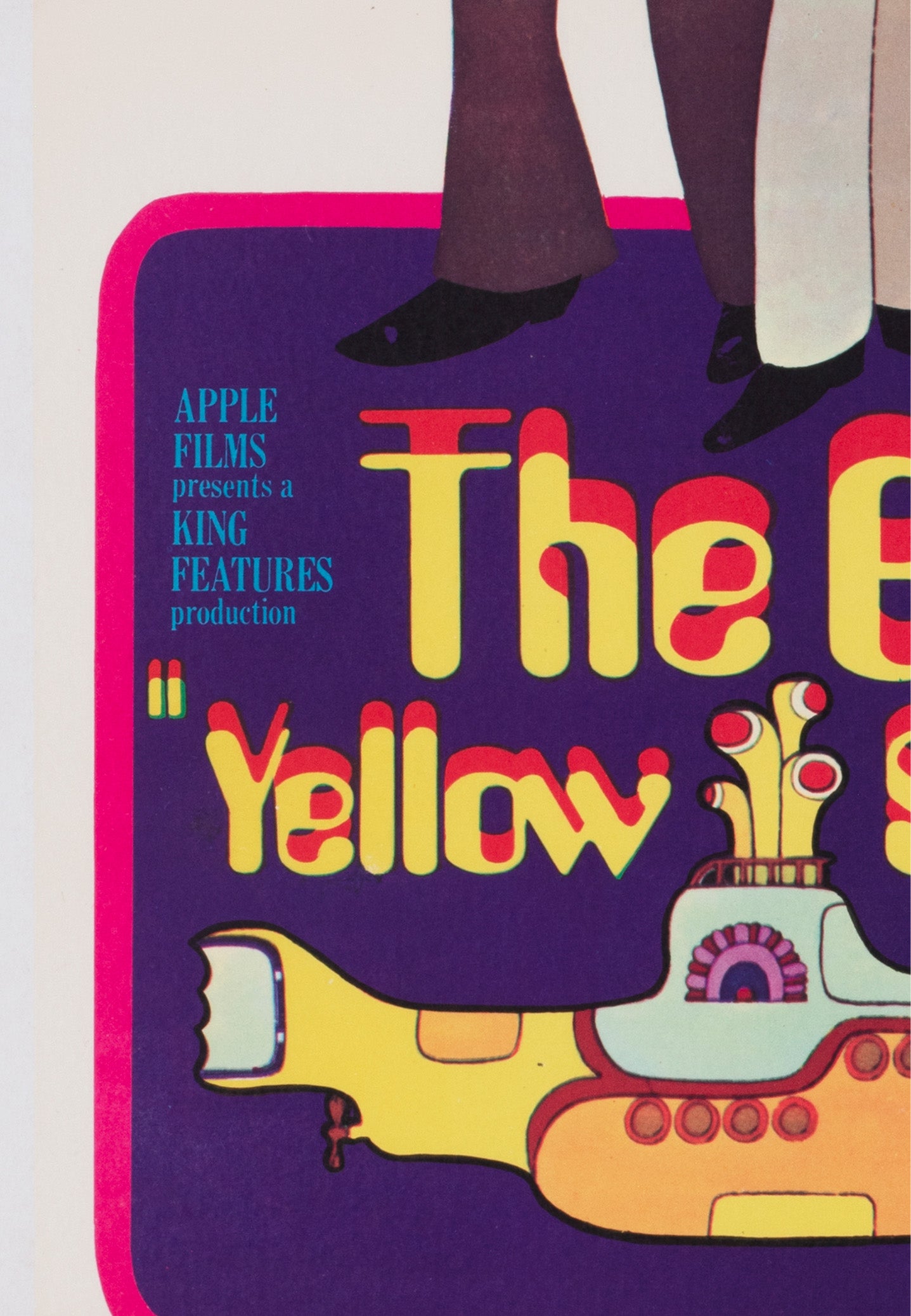 Yellow Submarine 1968 Australian Daybill Film  Movie Poster - detail