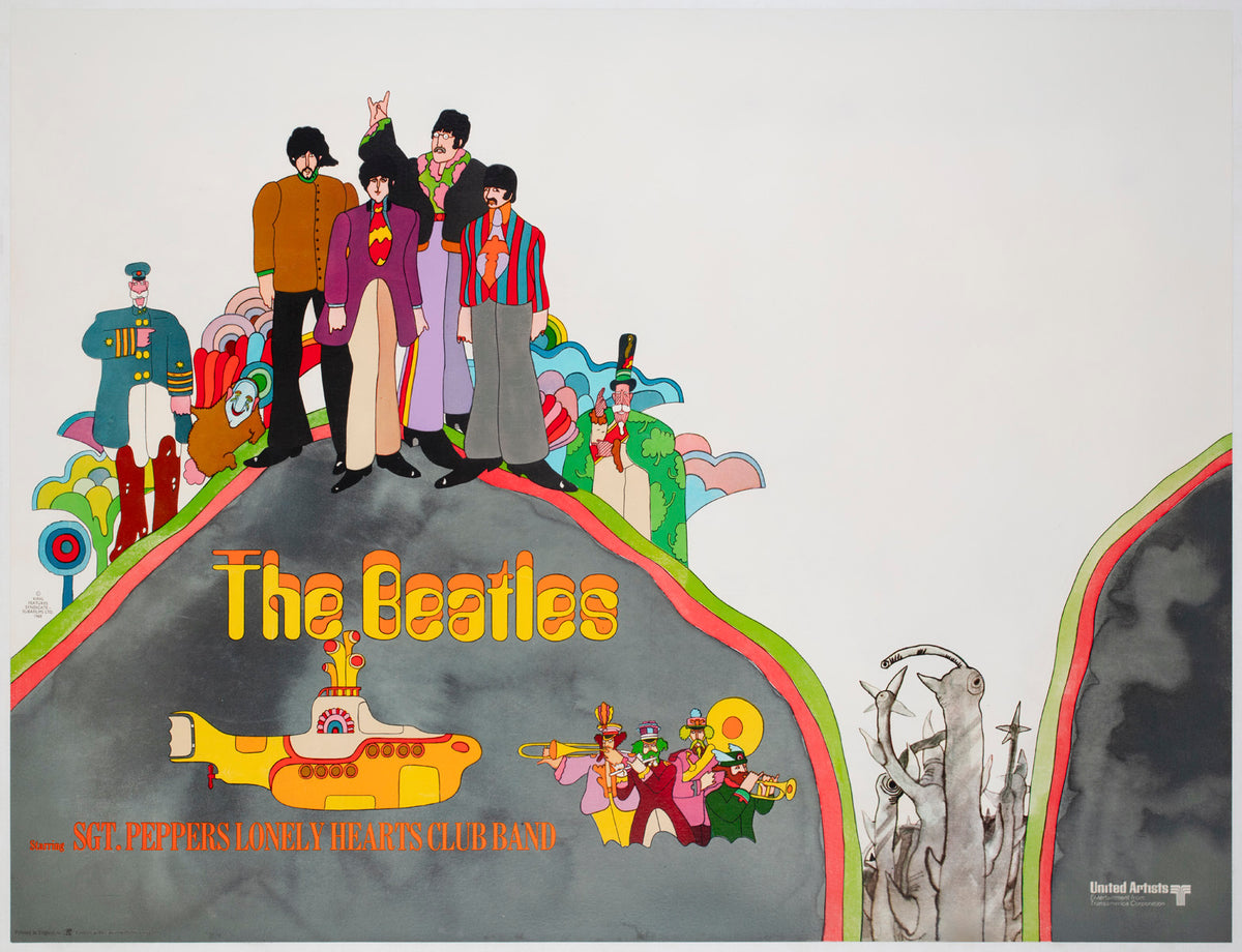 Yellow Submarine 1968 UK Quad Advance Film Poster Heinz Edelmann