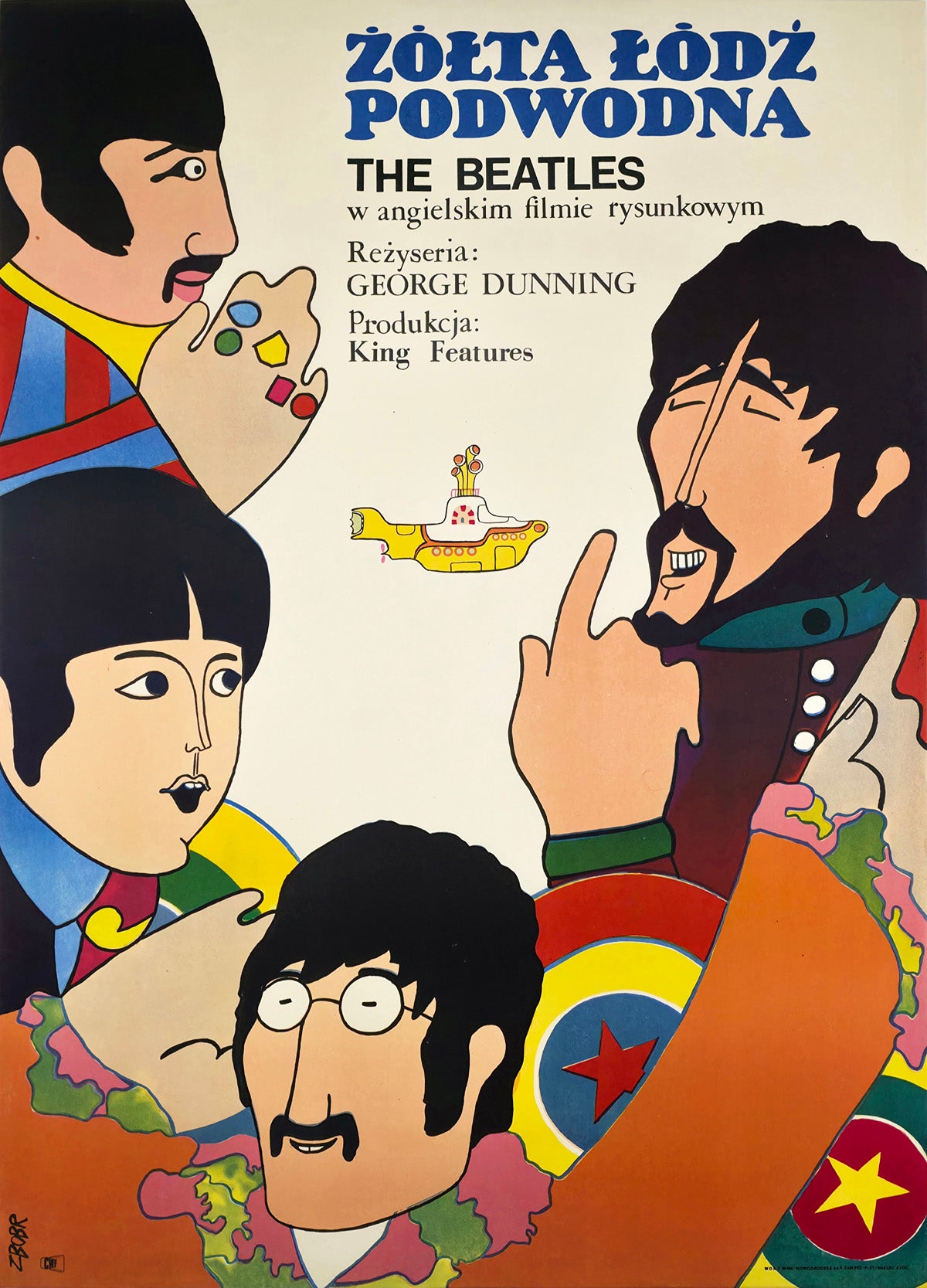 Yellow Submarine 1970 Polish A1 Film Poster Zygmunt Bobrowski